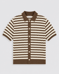 Striped Knitted Shirt - Mocha
