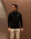 Black Knitted Half Zip