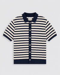 Striped Knitted Shirt - Navy