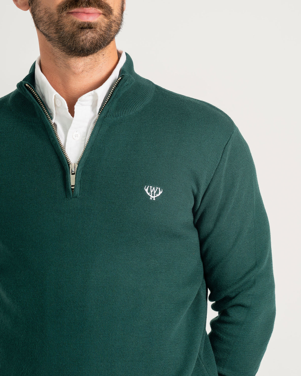 Huxley Quarter Zip - Emerald Green