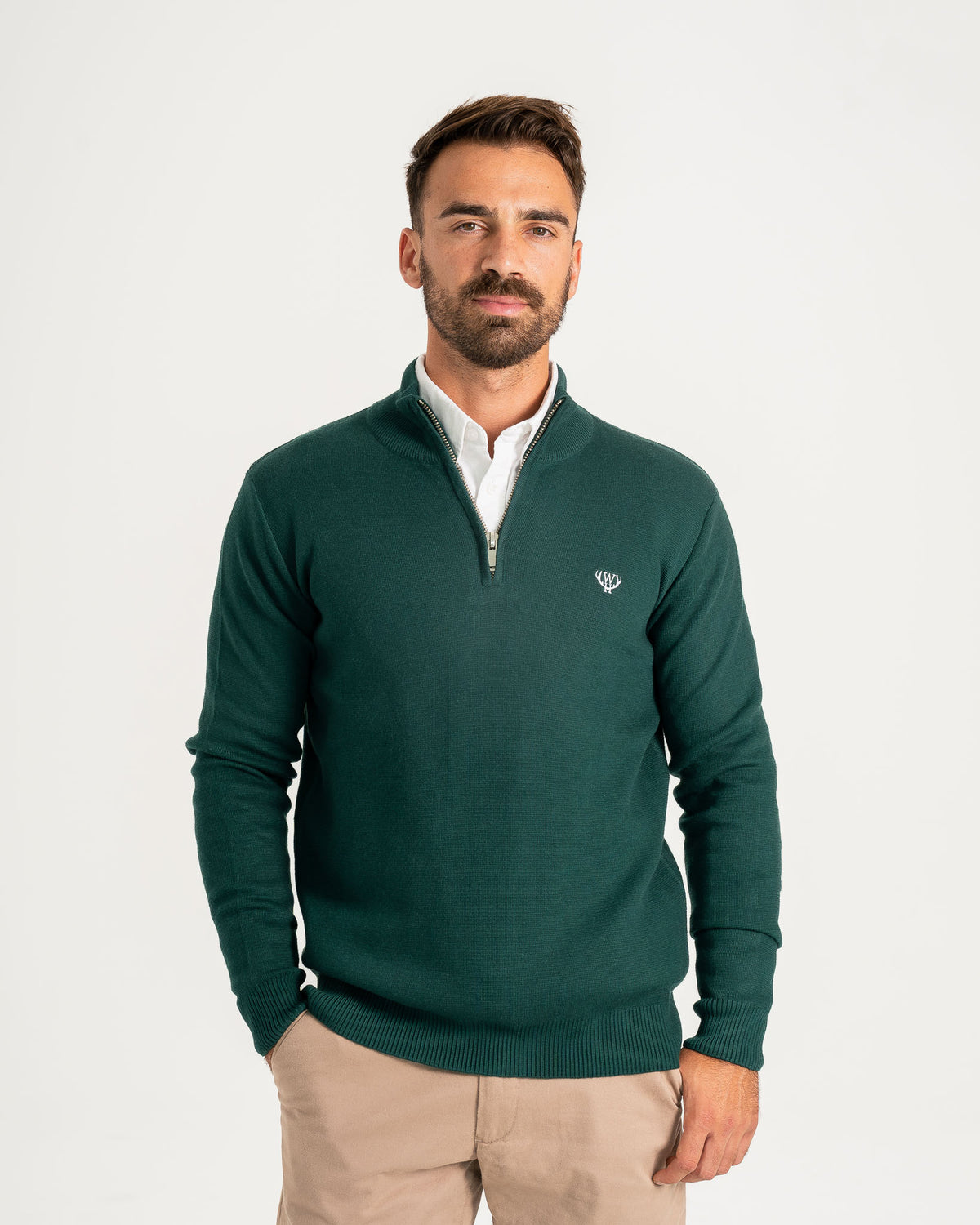 Huxley Quarter Zip - Emerald Green