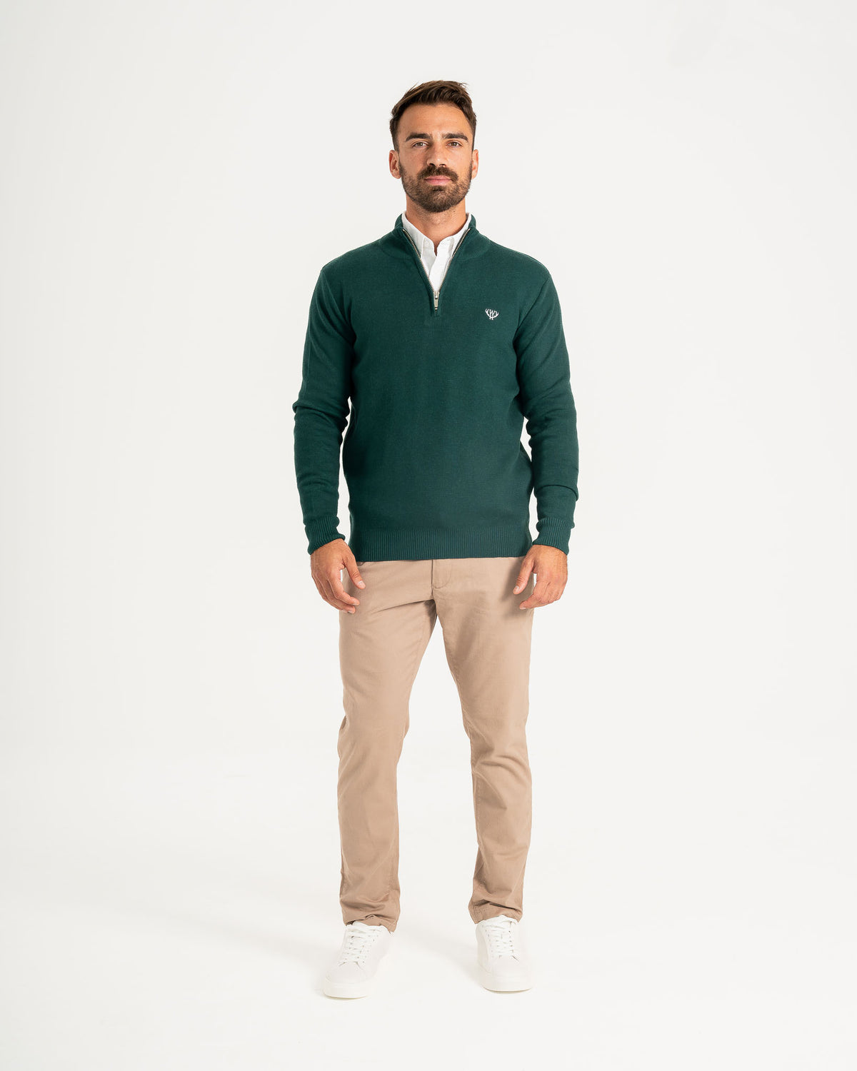 Huxley Quarter Zip - Emerald Green