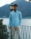 Long Sleeve Polo- Light Blue